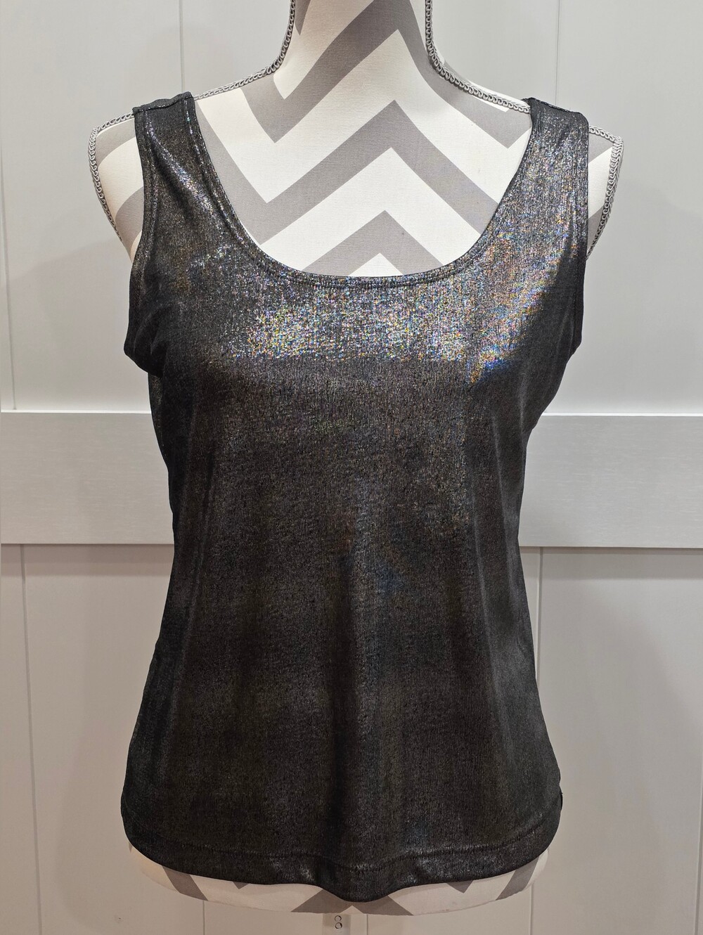 Vintage Chico's Design Metallic Shimmer Tank Size 1 (US 8) *199 B4